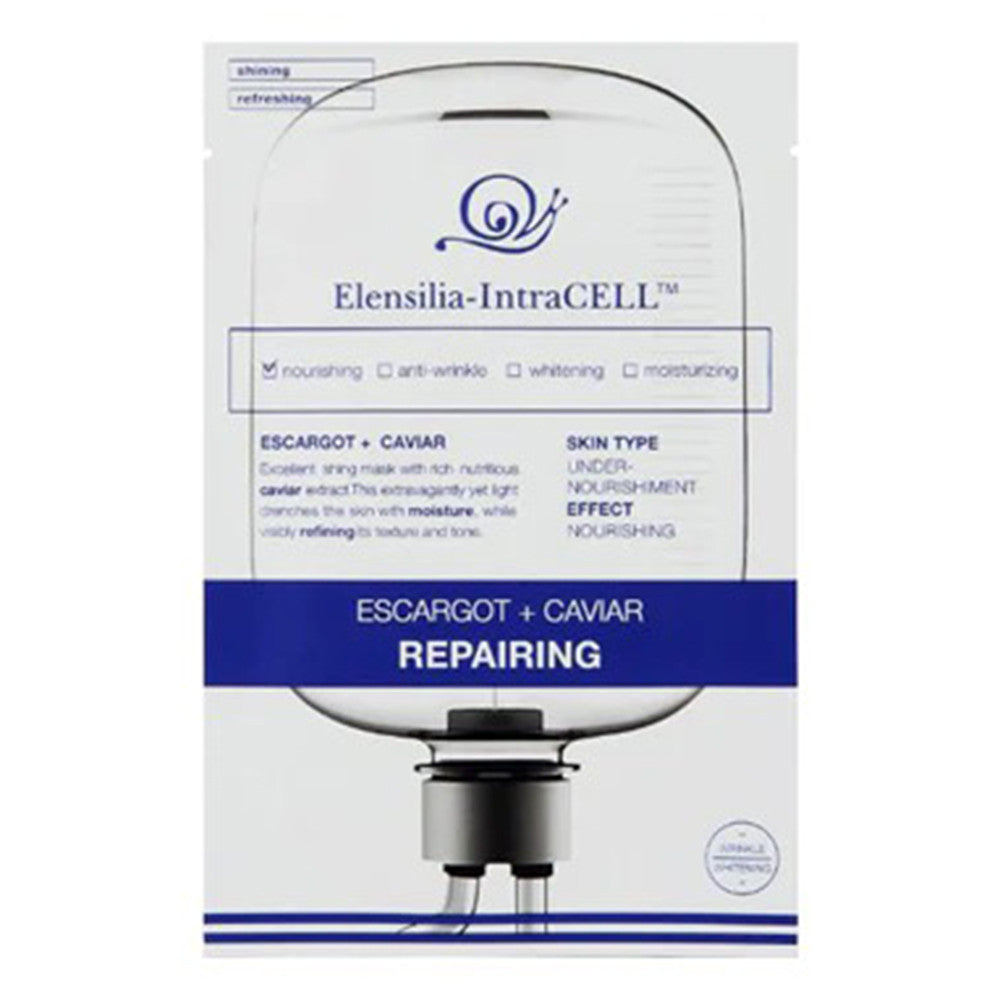 Elensilia IntraCELL Escargot Caviar Repairing Mask 1Box of 10 Sheets